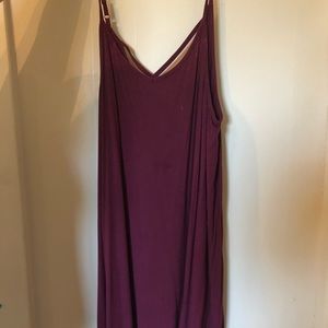 Burgundy, Cotten, flowy dress with crossed back
